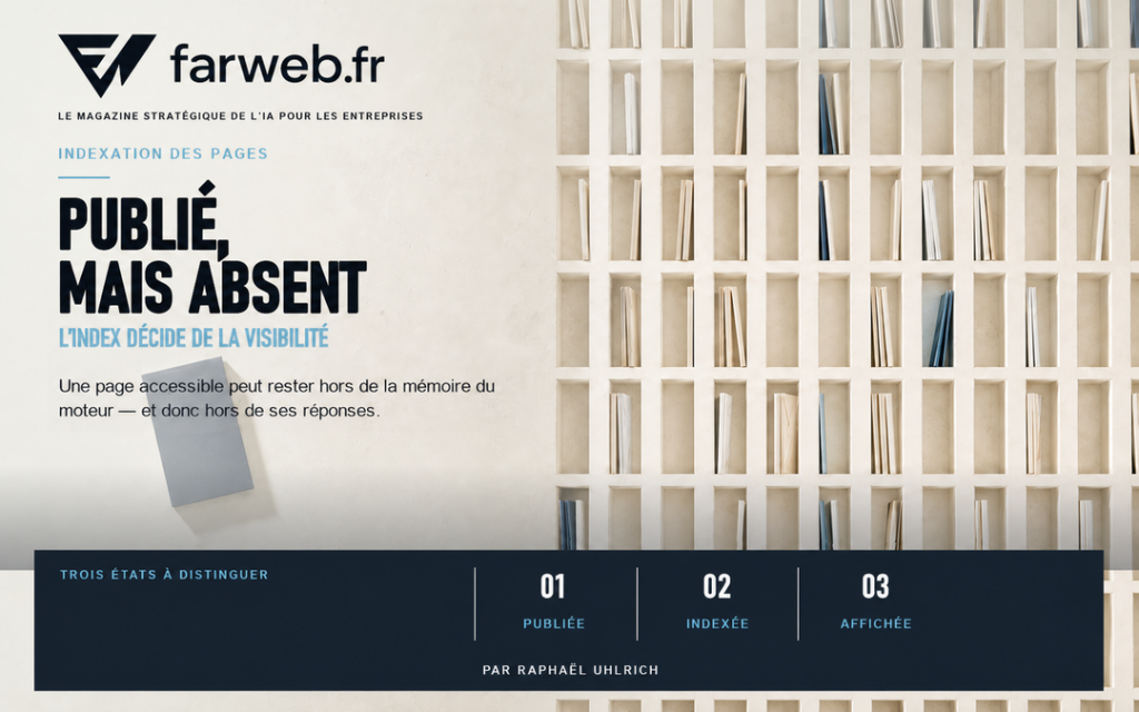 Couverture Farweb : page publiée mais absente de l’index Google et Bing