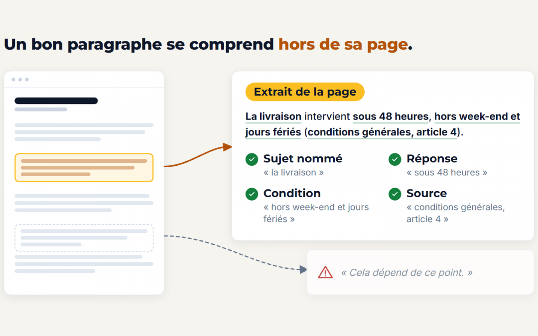 ChatGPT peut ne reprendre qu&rsquo;un paragraphe de votre page. Écrivez pour celui-là.